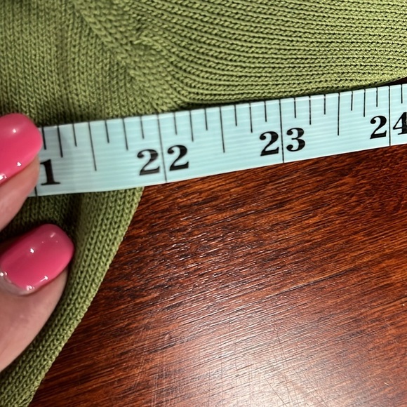 Joseph A. Womens Faux Wrap Sweater L Green Lightweight Side Ruching Classy Chic - Picture 10 of 12